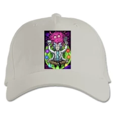 Baseball cap with Print Rick And Morty Meditation - white