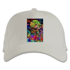 Baseball cap with Print Rick And Morty Chemistry Lab - white