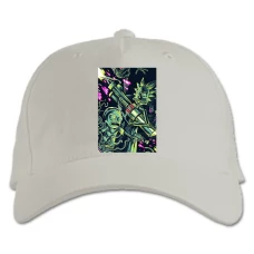 Baseball cap with Print Rick And Morty Neon Art - white