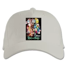 Baseball cap with Print Rick And Morty Main Characters - white