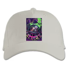 Baseball cap with Print Rick And Morty Space Shuttle Monster - white