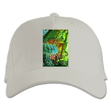 Baseball cap with Print Rick And Morty Scary Monster In Portal - white