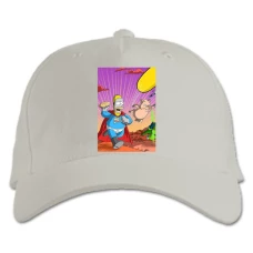 Baseball cap with Print The Simpsons Homer Superhero - white