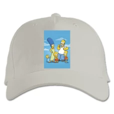 Baseball cap with Print The Simpsons All Family - white