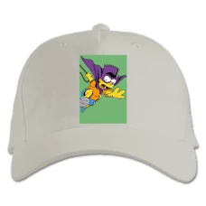 Baseball cap with Print The Simpsons Superhero Bart - white