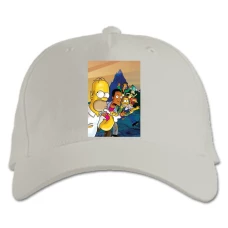 Baseball cap with Print The Simpsons Main Characters - white