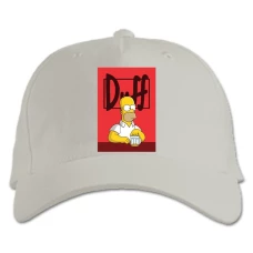 Baseball cap with Print The Simpsons Homer Duff Beer - white