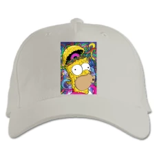 Baseball cap with Print The Simpsons Art Homer - white