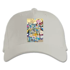 Baseball cap with Print Adventure Time Heroes Stack - white