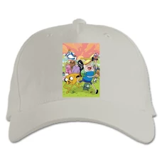 Baseball cap with Print Adventure Time Running Heroes - white