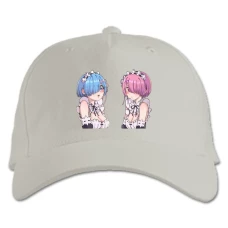 Baseball cap with Print Re Zero Rem And Ram - white