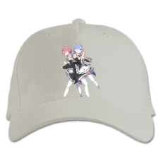 Baseball cap with Print Re Zero Rem And Ram Sisters - white