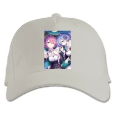 Baseball cap with Print Re Zero Ram And Rem Twins - white