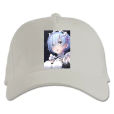 Baseball cap with Print Re Zero Rem Face - white