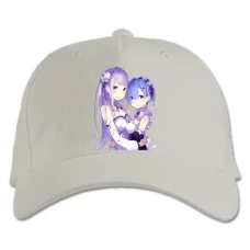 Baseball cap with Print Re Zero Rem And Emilia - white