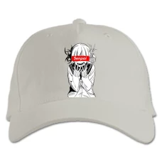 Baseball cap with Print Senpai Print - white