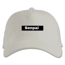 Baseball cap with Print Senpai Logo - white