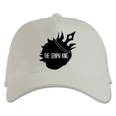 Baseball cap with Print Senpai King - white