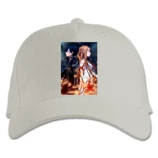 Baseball cap with Print Sword Art Online Kirito And Asuna - white