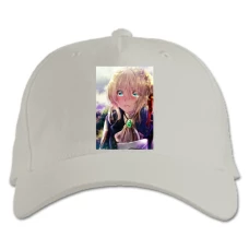 Baseball cap with Print Violet Evergarden Crying Girl - white