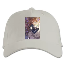 Baseball cap with Print Violet Evergarden With Flowers - white