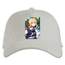 Baseball cap with Print Violet Evergarden Waiting - white