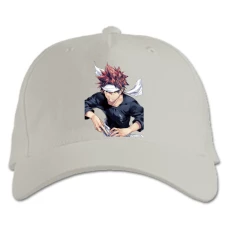 Baseball cap with Print Food Wars Shokugeki No Soma Soma Yukihira Hero - white