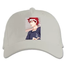 Baseball cap with Print Food Wars Shokugeki No Soma Art Soma - white