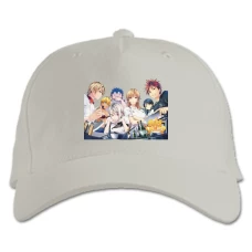 Baseball cap with Print Food Wars Shokugeki No Soma Characters - white