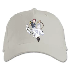 Baseball cap with Print Food Wars Shokugeki No Soma Fight - white