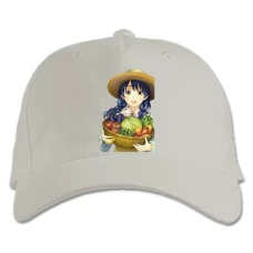 Baseball cap with Print Food Wars Shokugeki No Soma Vegetables - white