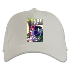 Baseball cap with Print Akagami No Shirayukihime Characters - white