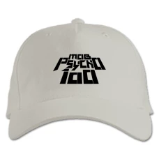 Кепка з принтом Моб Психо 100 Логотип - біла