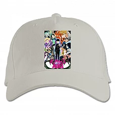 Baseball cap with Print 100 Mob Psycho Theme - white