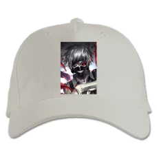 Baseball cap with Print Tokyo Ghoul Ken Kaneki - white