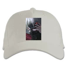 Baseball cap with Print Tokyo Ghoul Hero Ken Kaneki - white