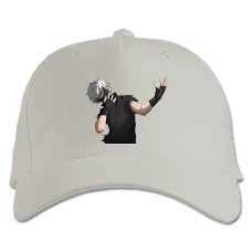 Baseball cap with Print Tokyo Ghoul Ken Kaneki Hero Print - white