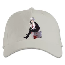 Baseball cap with Print Tokyo Ghoul Boy Hero - white
