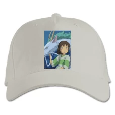 Baseball cap with Print Sen To Chihiro No Kamikakushi Haku And Chihiro Heroes - white