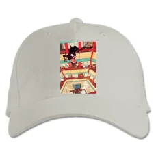 Baseball cap with Print Sen To Chihiro No Kamikakushi Kaonashi Art - white