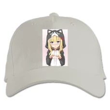 Baseball cap with Print Gabriel Dropout Cat - white