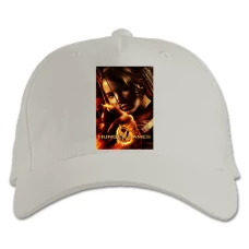 Baseball cap with Print The Hunger Games Katniss Everdeen Theme - white