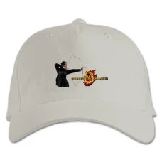 Baseball cap with Print The Hunger Games Katniss Everdeen Logo - white