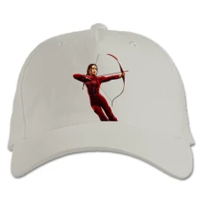 Baseball cap with Print The Hunger Games Main Hero Katniss Everdeen - white
