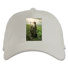 Baseball cap with Print The Hobbit Gandalf - white