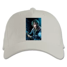 Baseball cap with Print The Hobbit Hero Bilbo Baggins - white