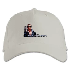 Baseball cap with Print The Terminator Logo Arnold Schwarzenegger - white