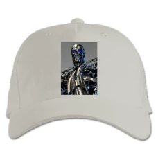 Baseball cap with Print The Terminator Robot Print - white