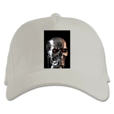Baseball cap with Print The Terminator Robot Head - white