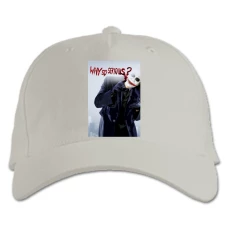 Baseball cap with Print The Dark Knight Why So Serious - white
